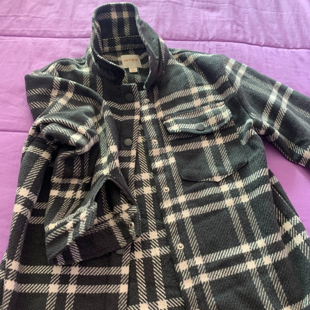 Grey & White Plaid Shacket